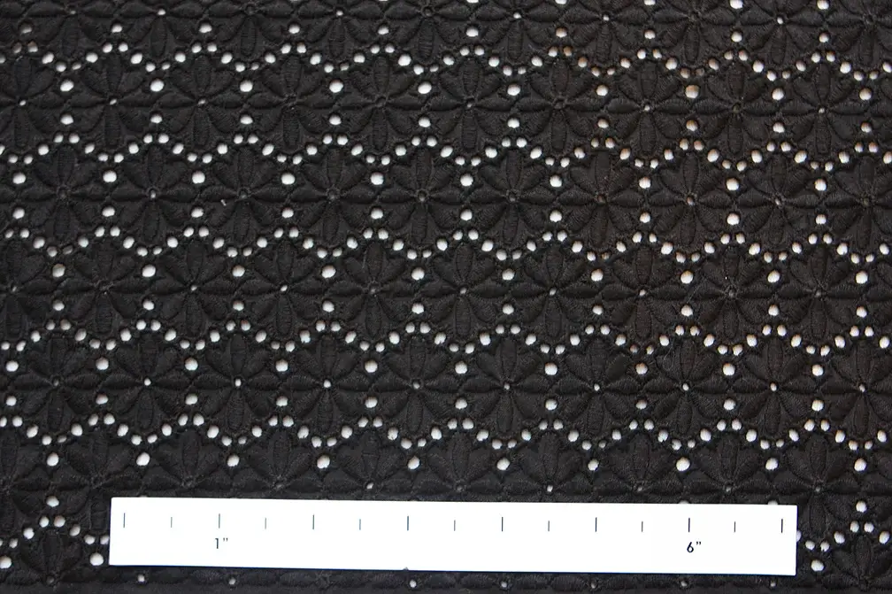 Cotton Eyelet in Black0