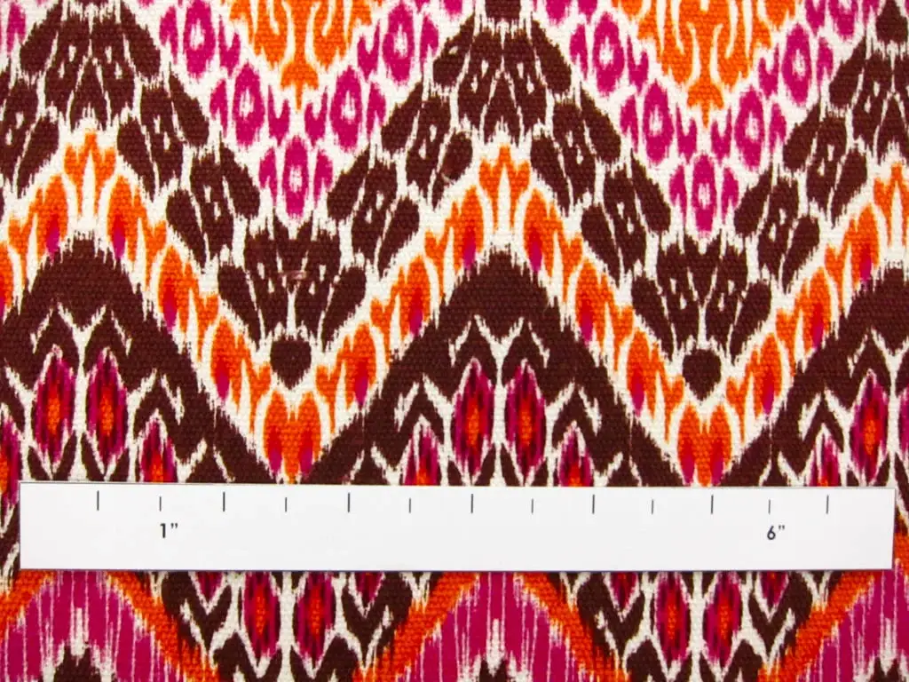 Linen Upholstery Multi Zig Zag Ikat Print1