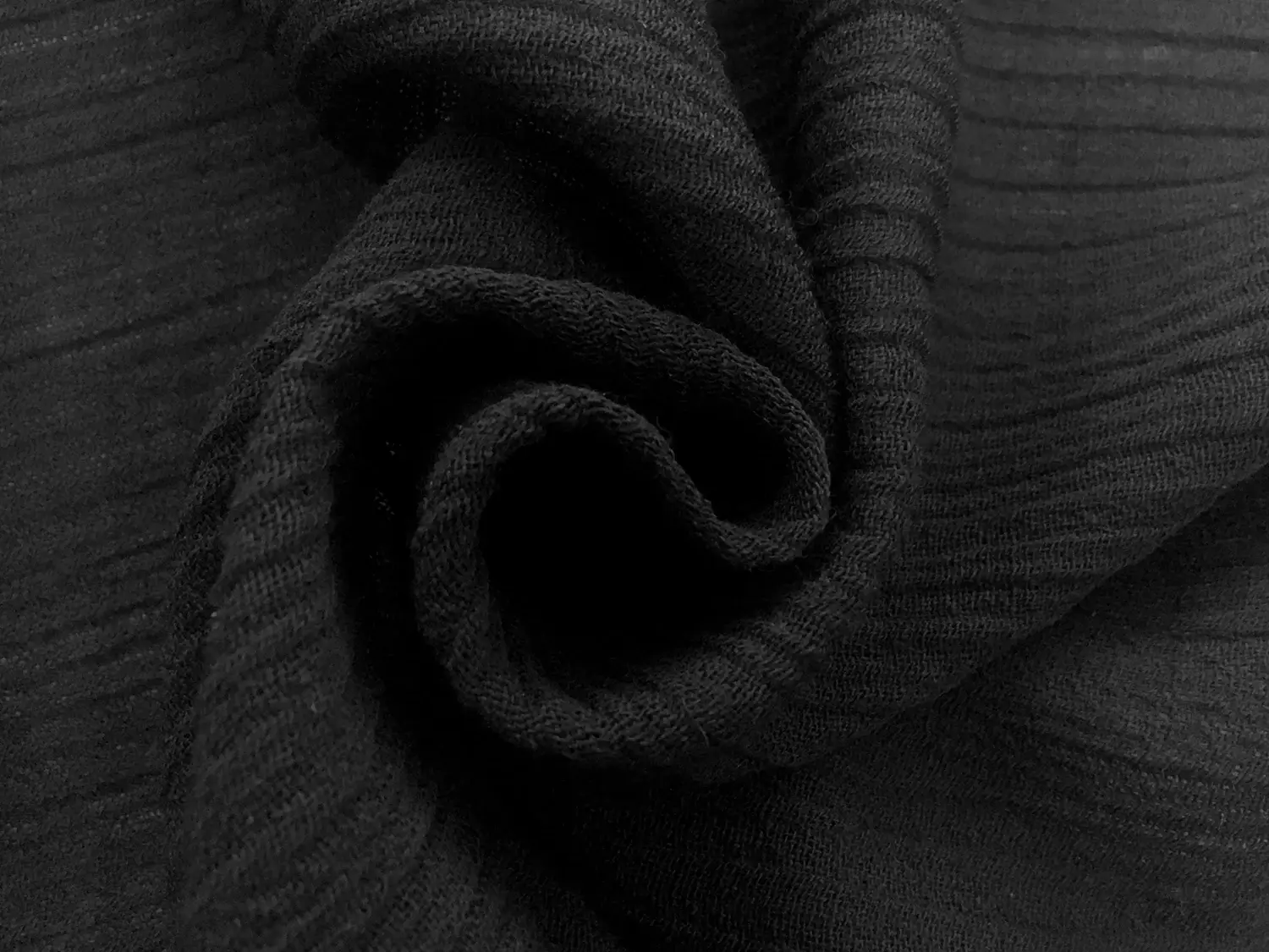 Italian Wool Crinkle in Black1