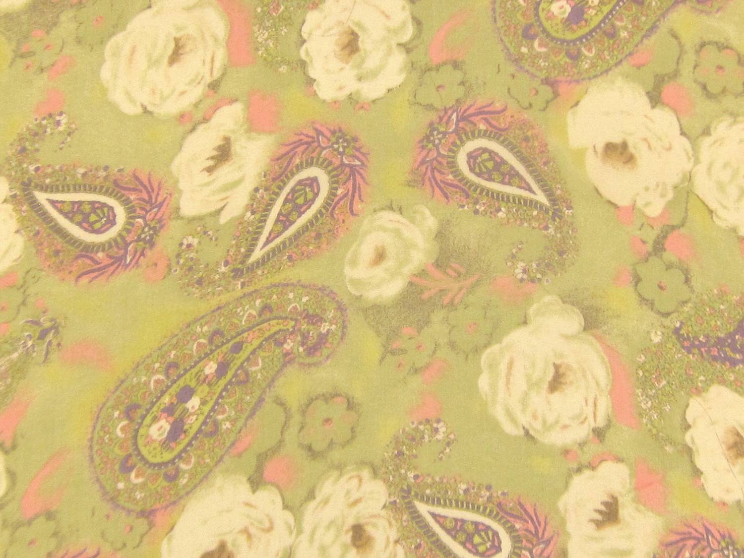 Printed Silk Chiffon with Small Paisleys and Flowers0