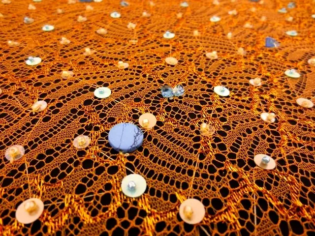 Beaded Metallic Chantilly Lace2