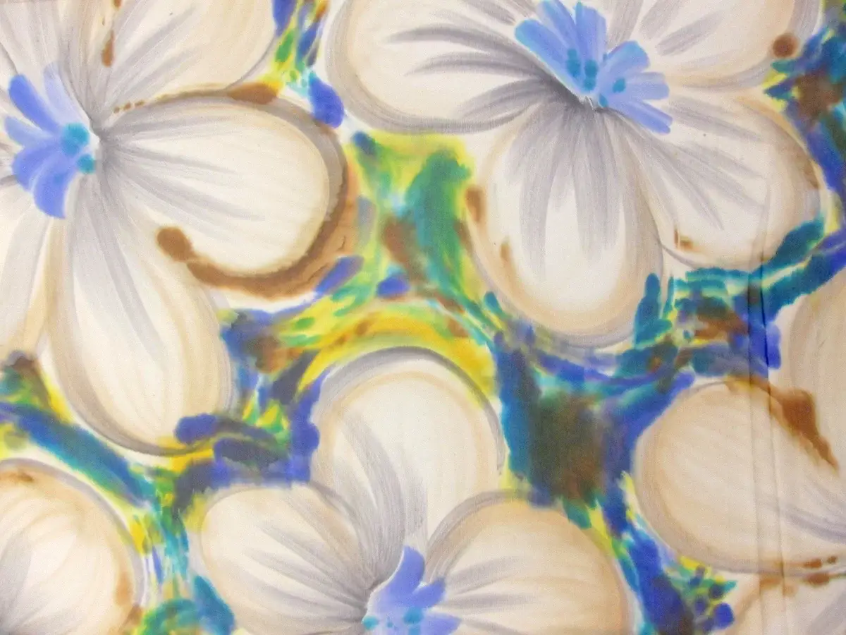 Hand Painted Silk Chiffon0