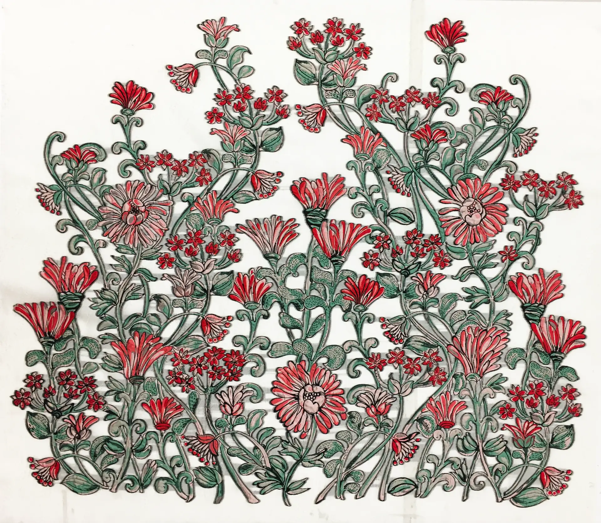 Fil Coupé Panel wtih Large Flowers0