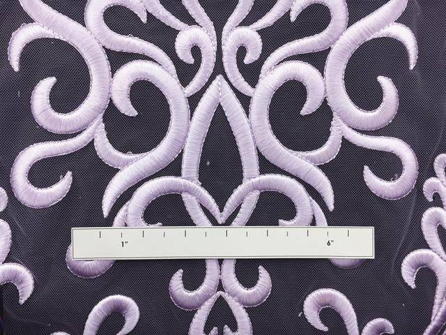 Heavily Embroidered Lilac Tulle3