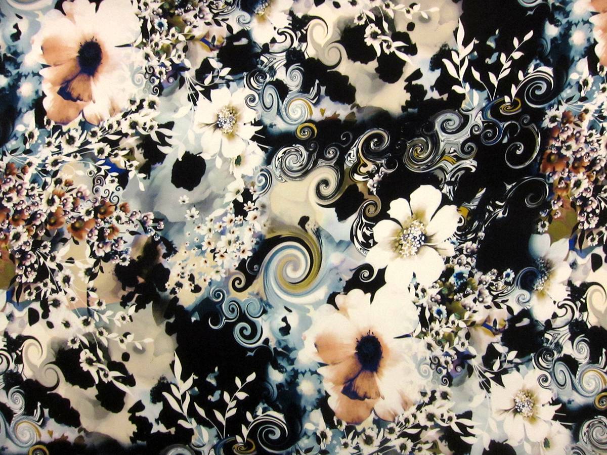 Printed Silk Gazar0