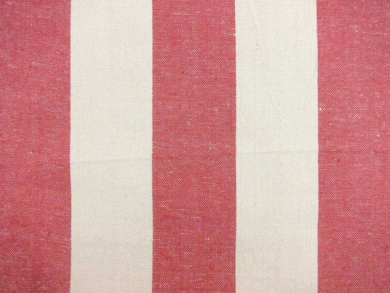 Cotton Upholstery 3" Stripe in Pink And White0