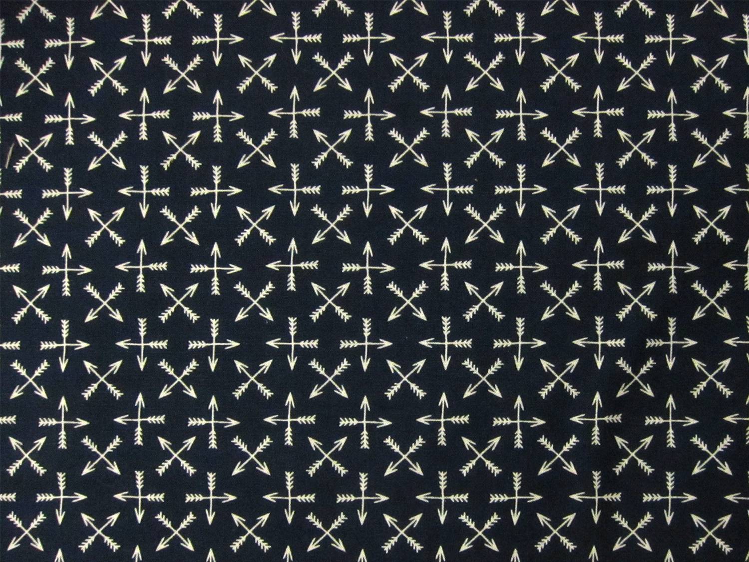 Navy Cotton Broadcloth Print with Crossed Arrows1
