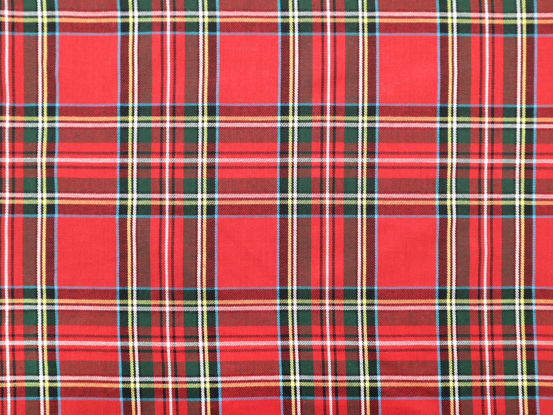 Cotton Stewart Tartan Twill Shirting in Red