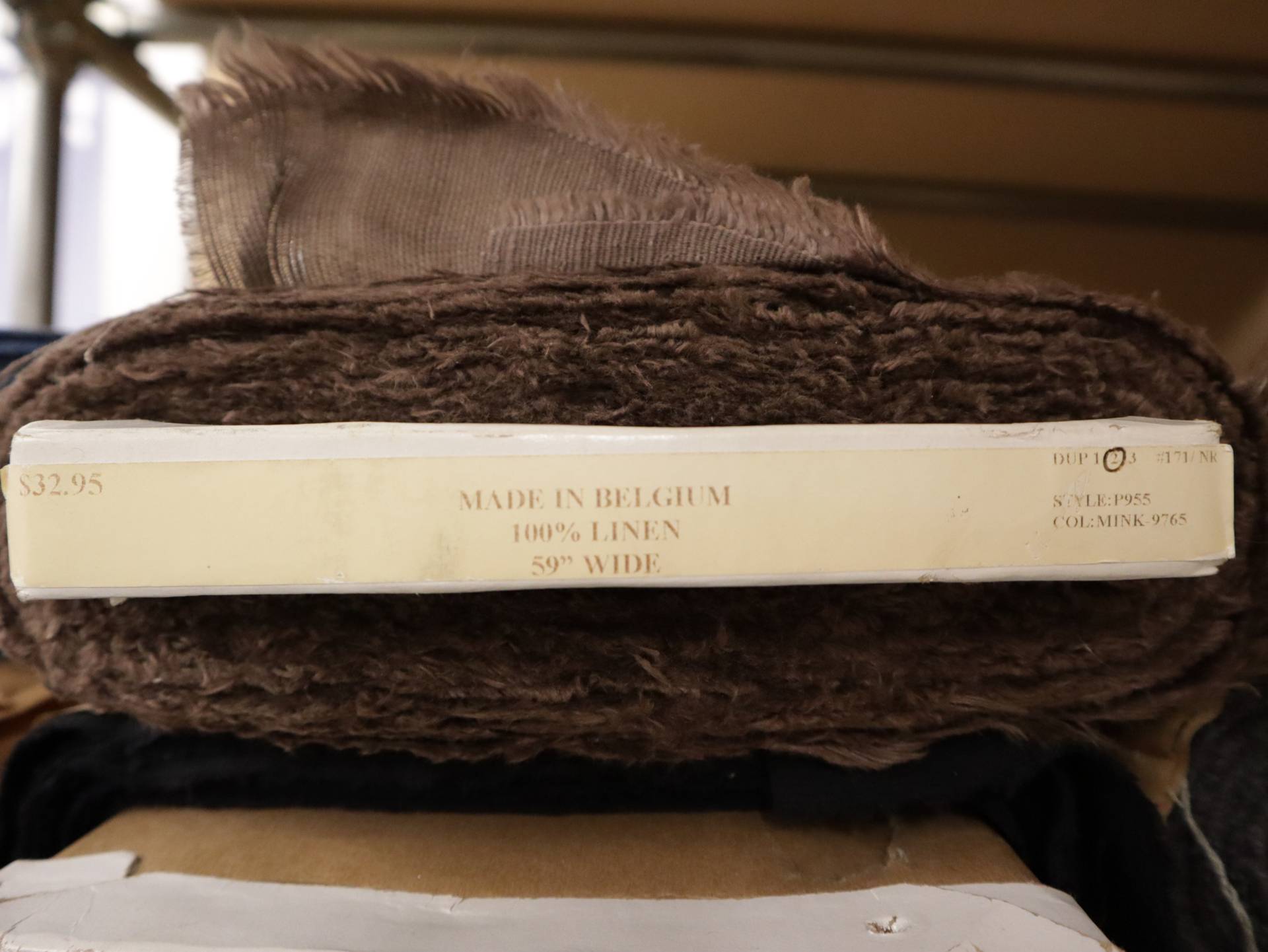 DNP LINEN IN MINK BROWN