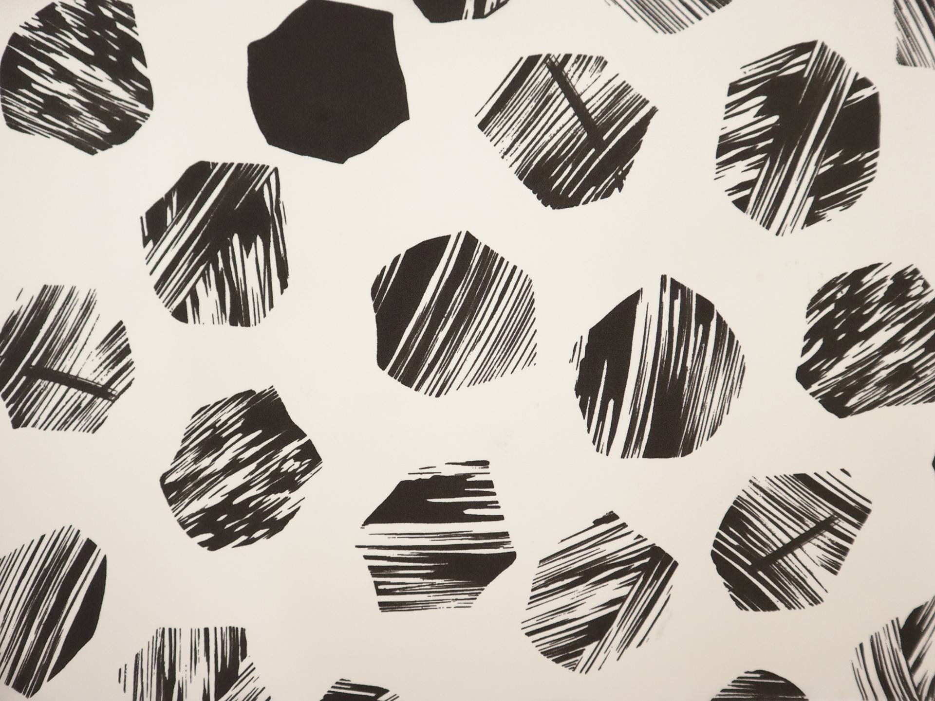 Silk Crepe de Chine with Painterly Hexagons Print