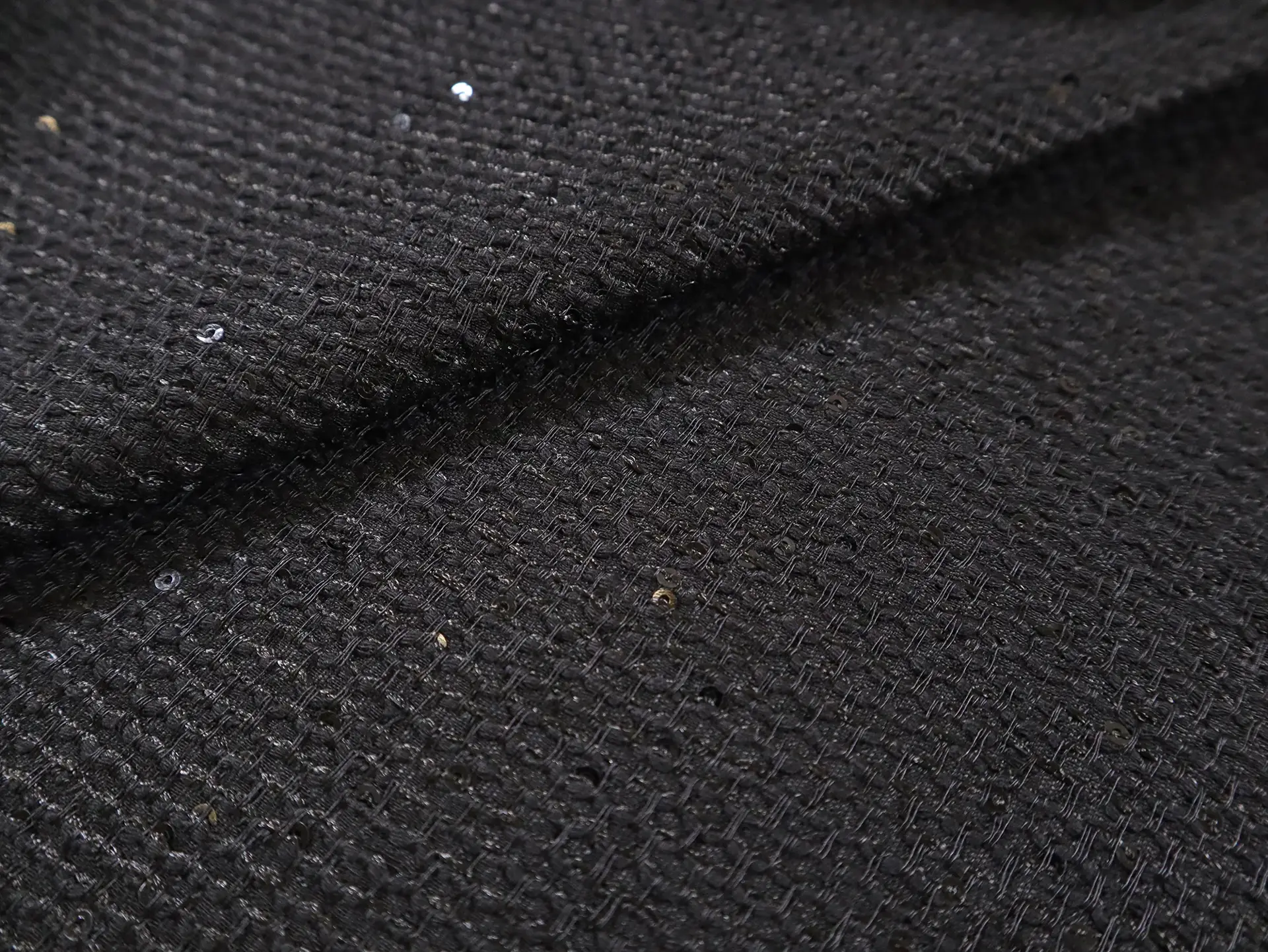 Swiss Sequined Tweed in Black