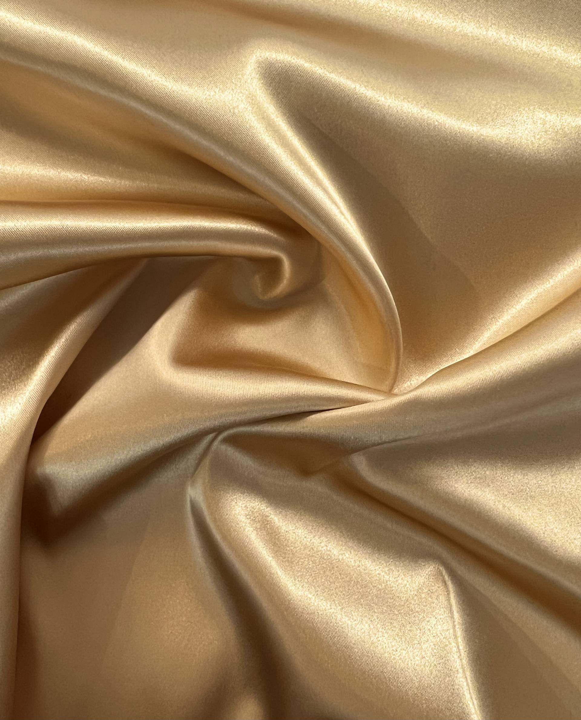 Italian Acetate Stretch Satin in Mustard Seed