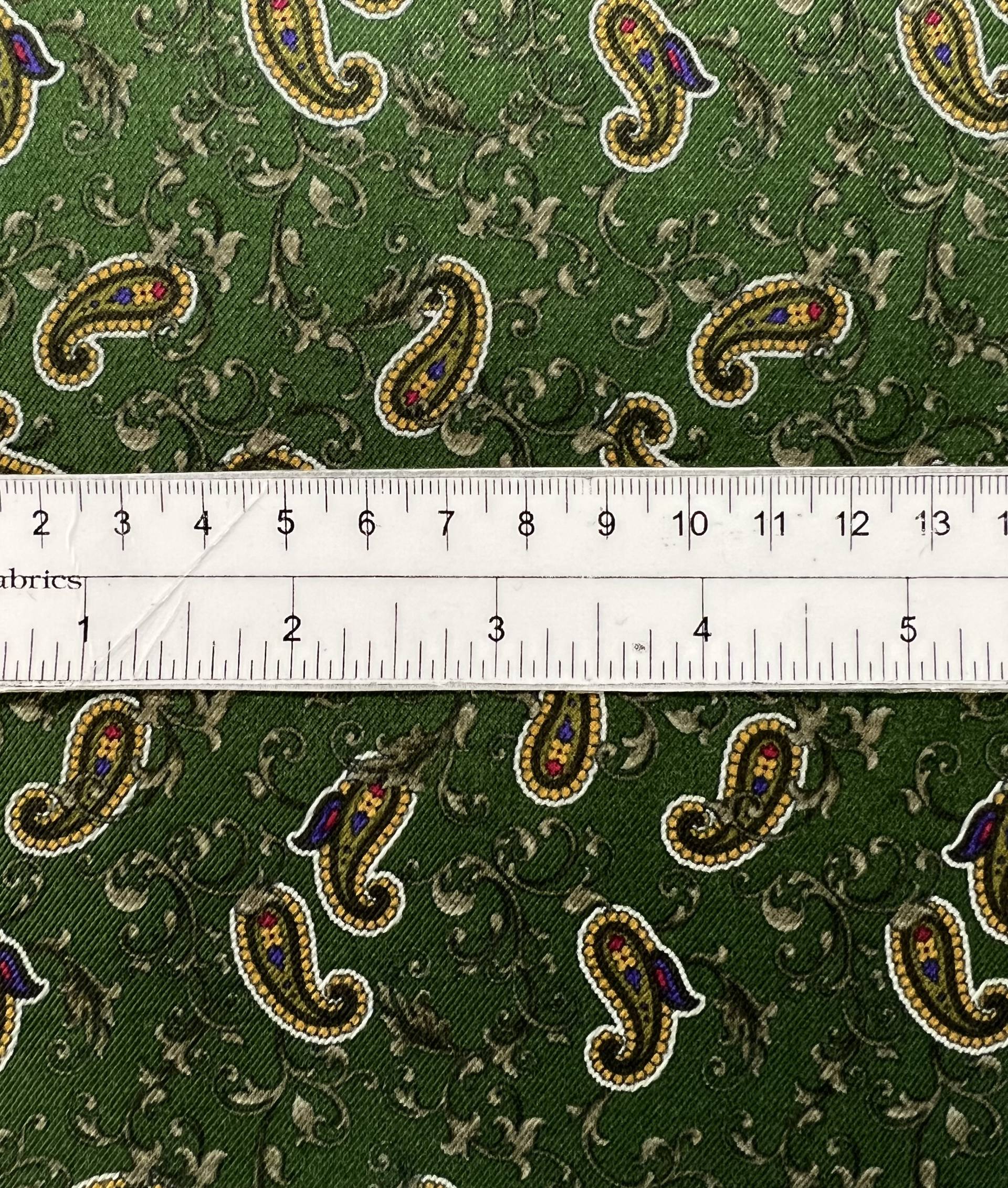 Paisley Viscose Twill Print in Green 