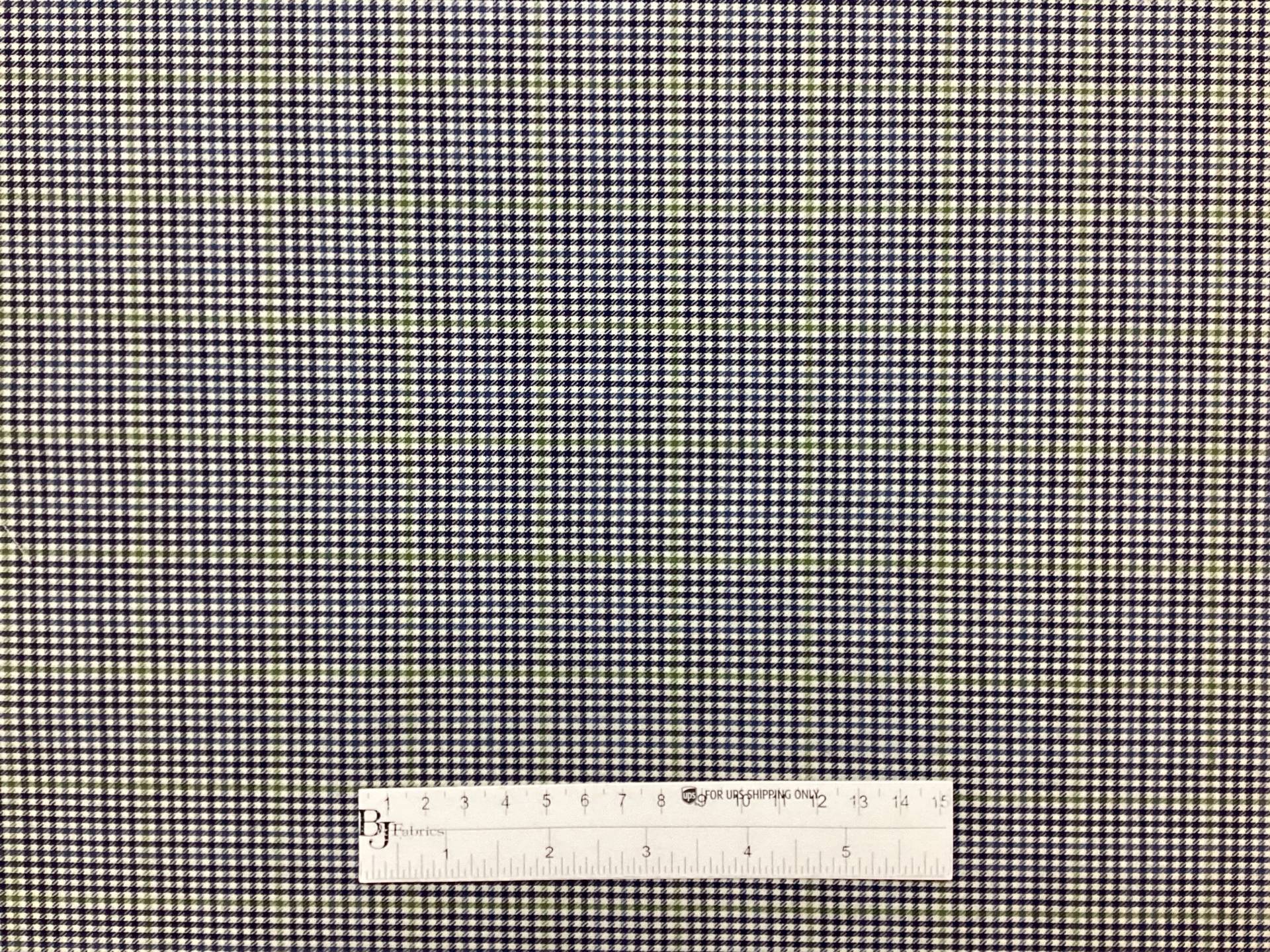 Made In Italy Wool Super 130's Check In Navy, White & Green