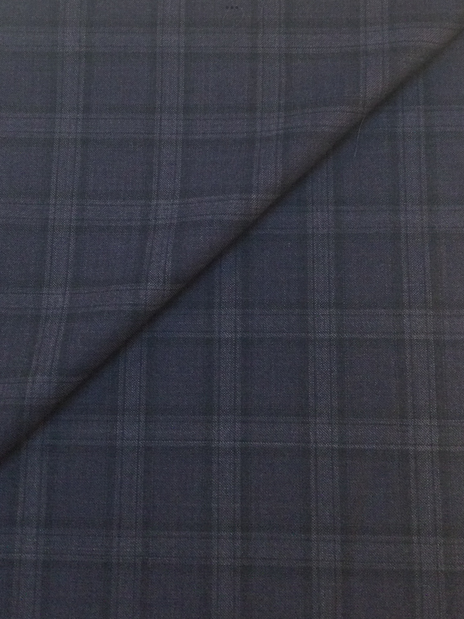 Italian Wool Plaid Suiting in Blueberry