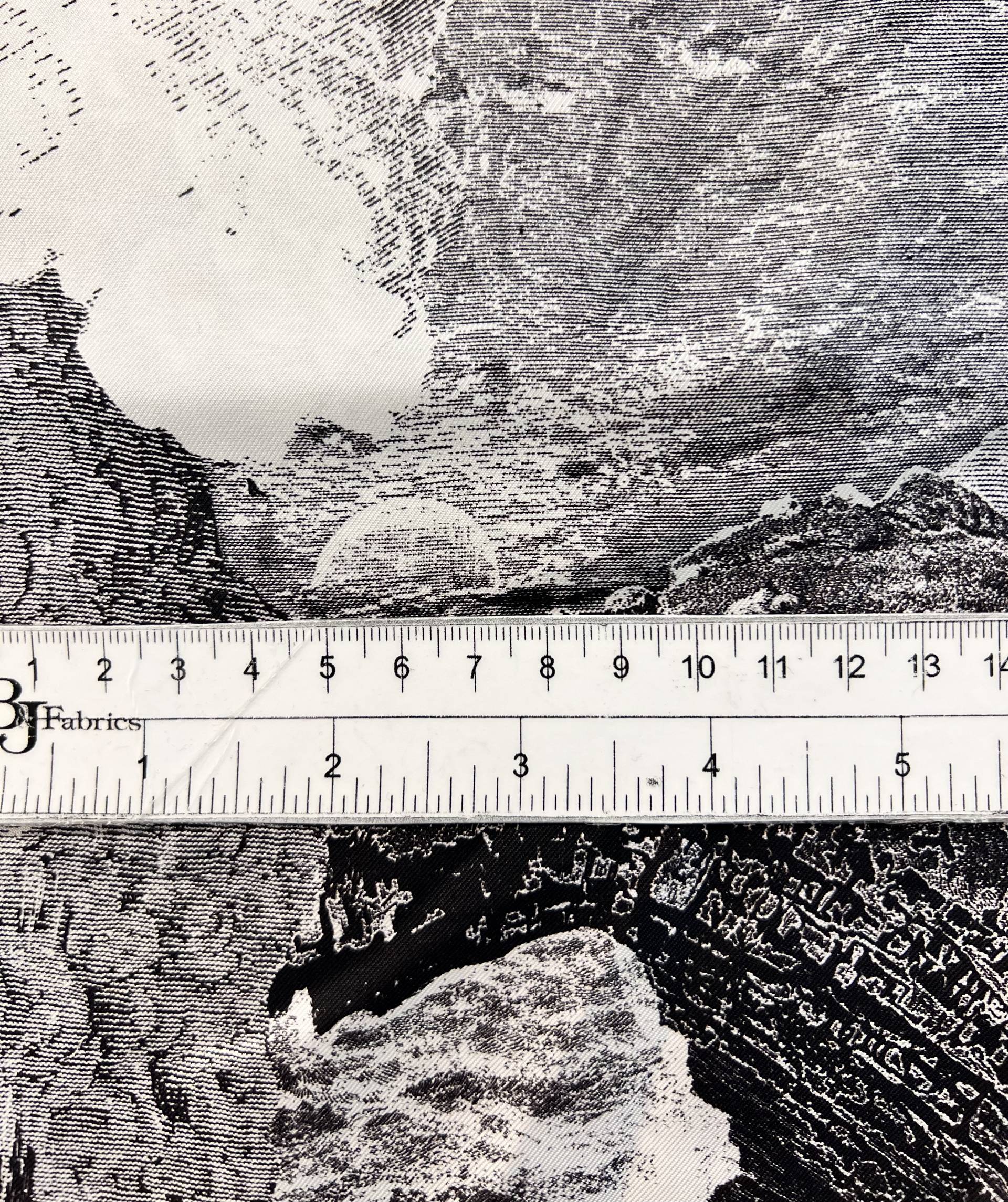 Printed Silk Twill in Grey,Black & white