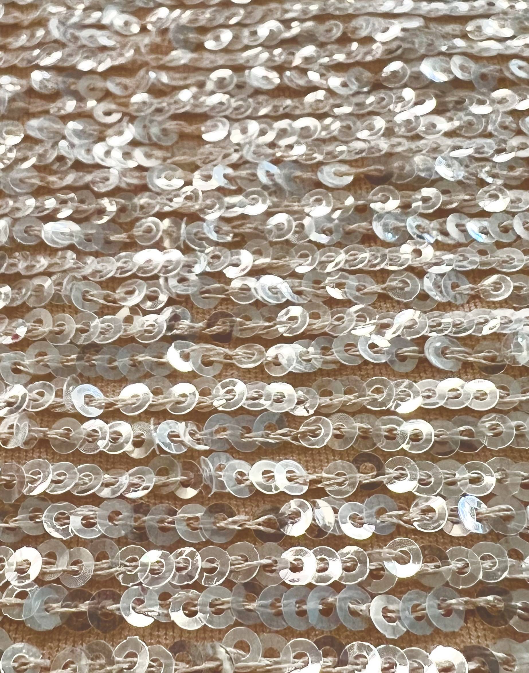 Mini Sequins on Stretch Tulle in Nude