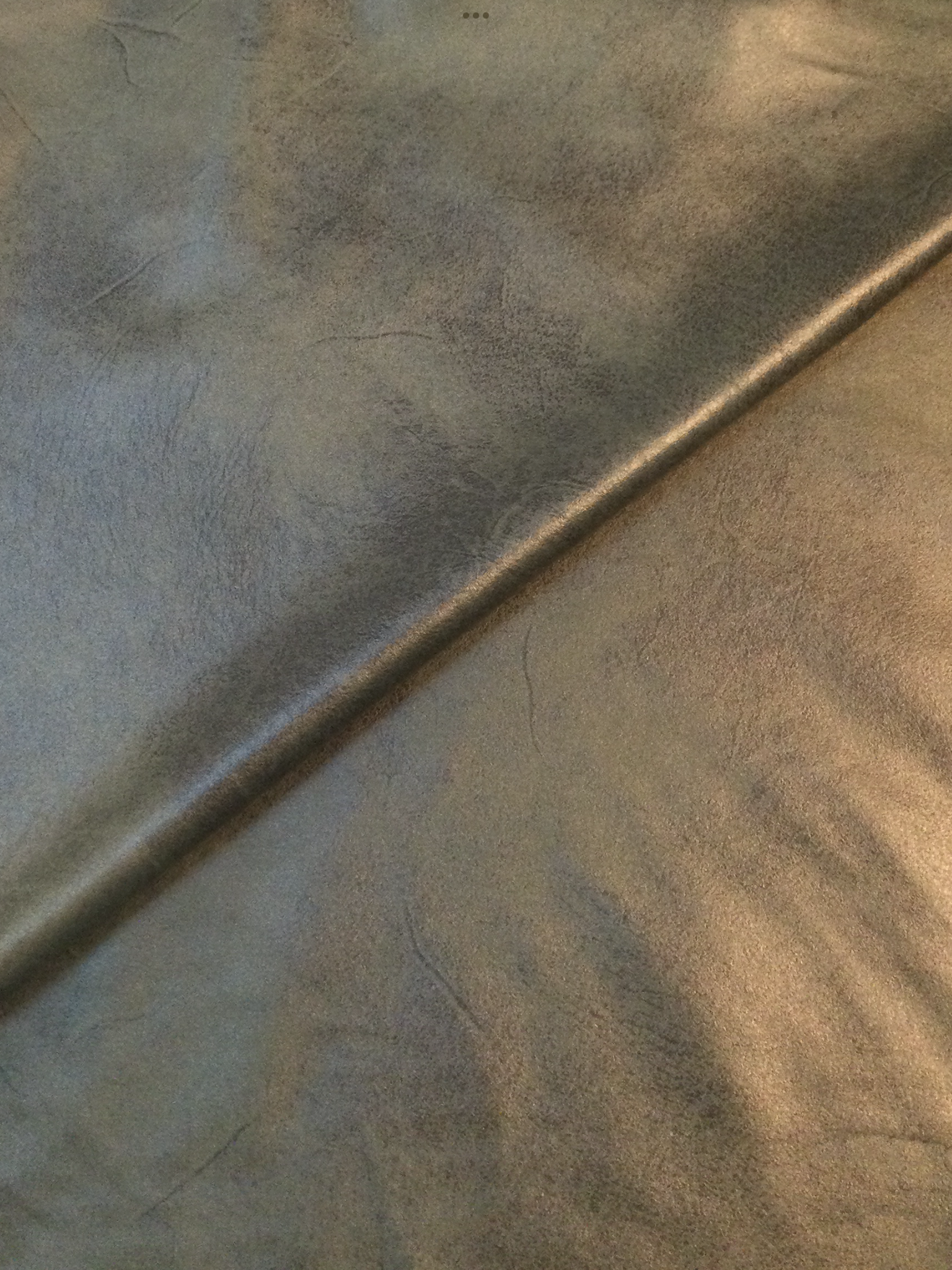 Stretch Distressed Faux Leather With Suede Back in Olive