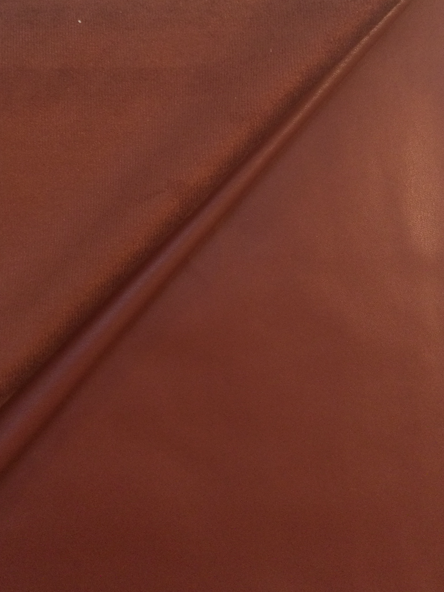 Stretch Faux Leather With Suede Back in Umber