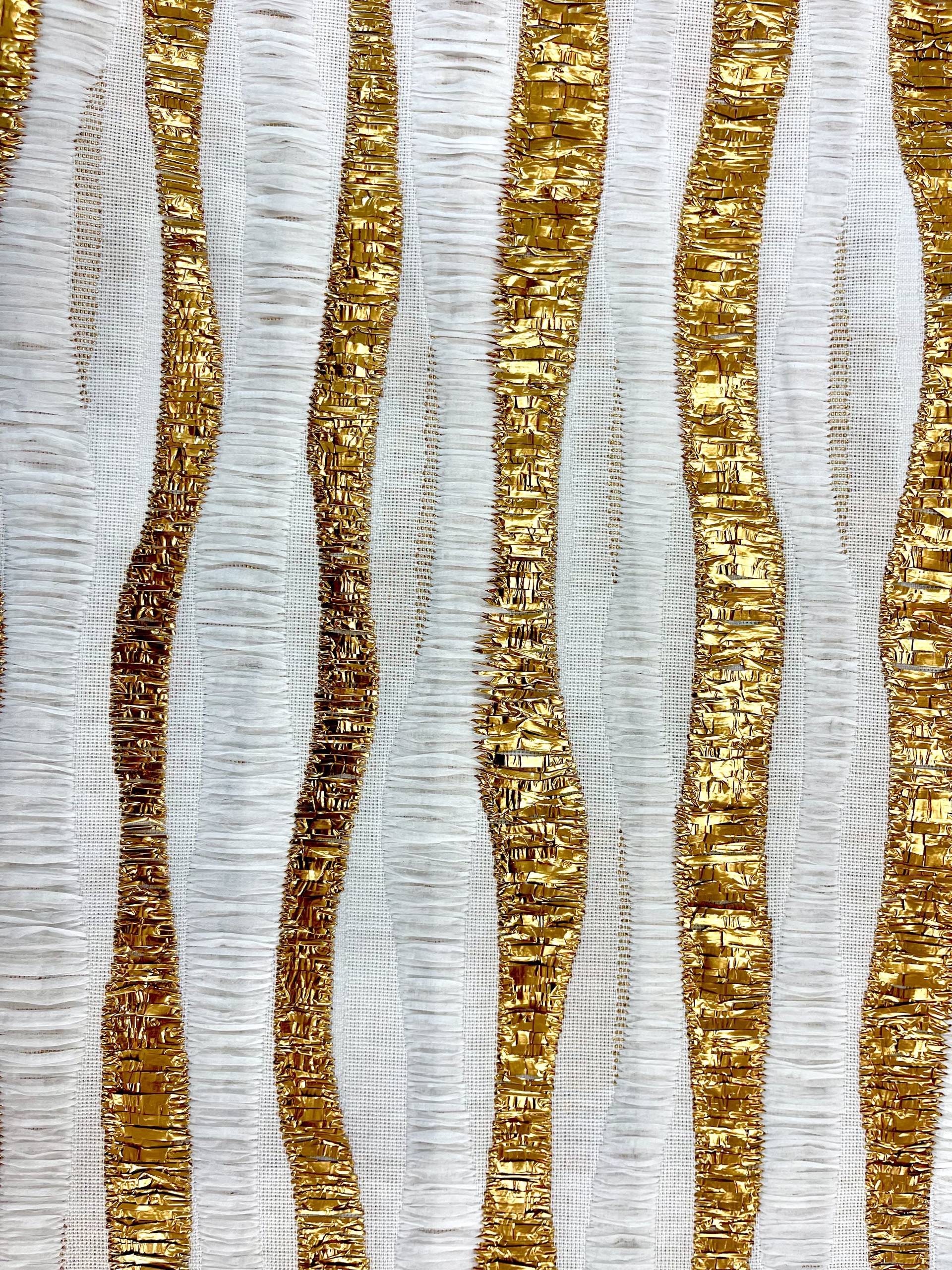 Made in Italy Nylon/Metallic Raffia Ribbon Stripe