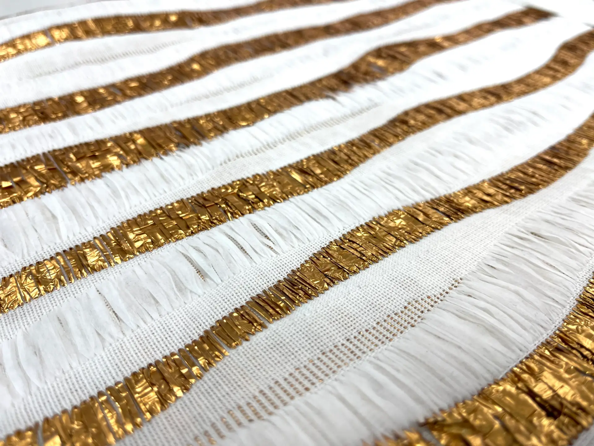 Made in Italy Nylon/Metallic Raffia Ribbon Stripe