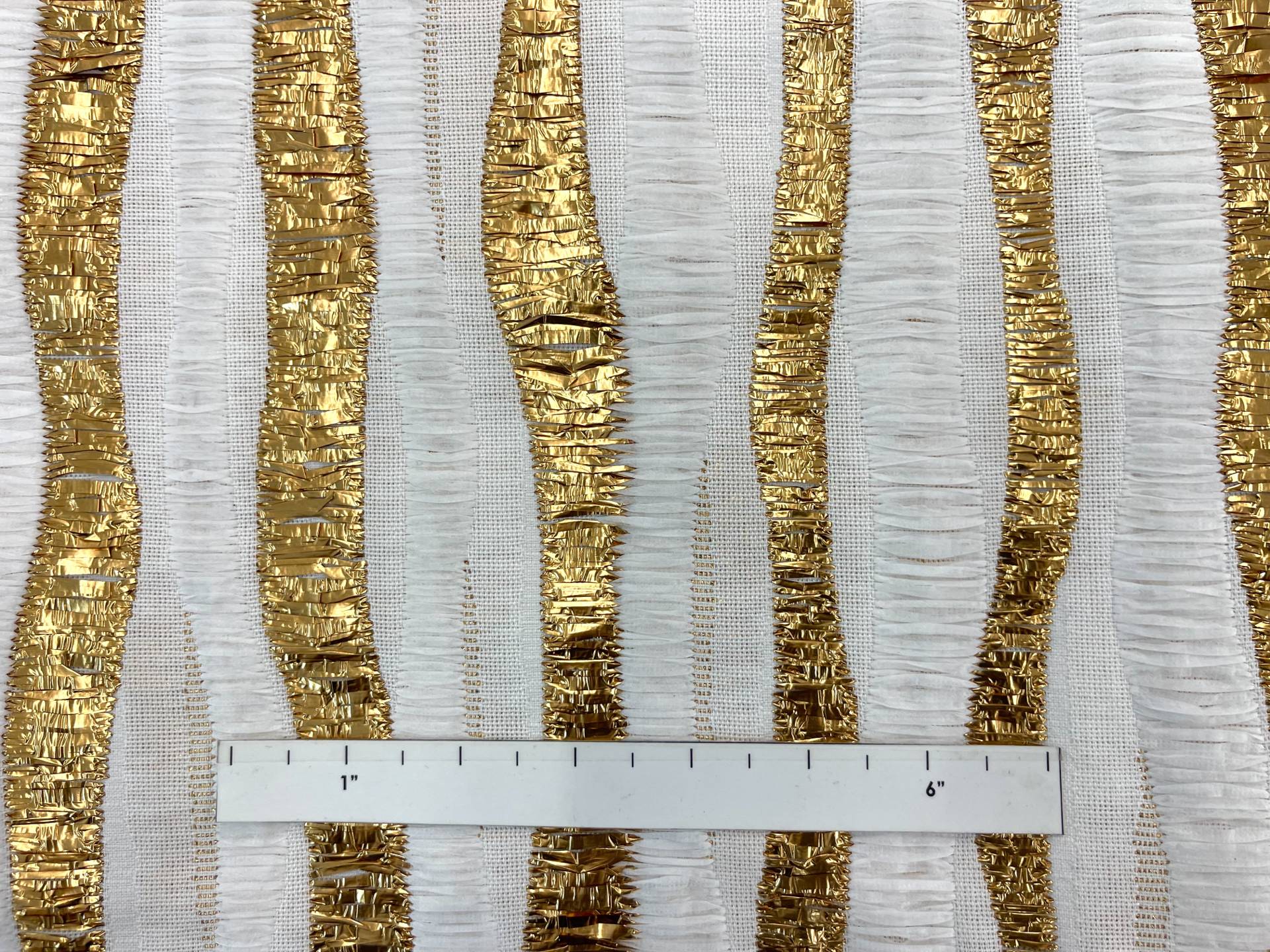Made in Italy Nylon/Metallic Raffia Ribbon Stripe