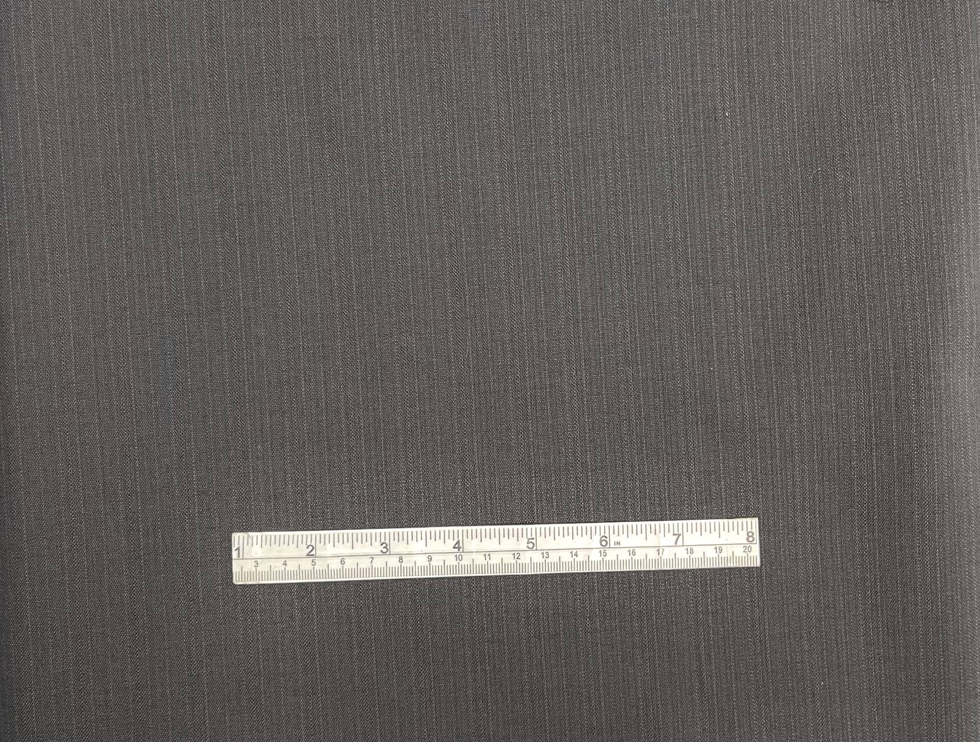 Wool Recycled Polyester Sorona Stripe in Charcoal Grey