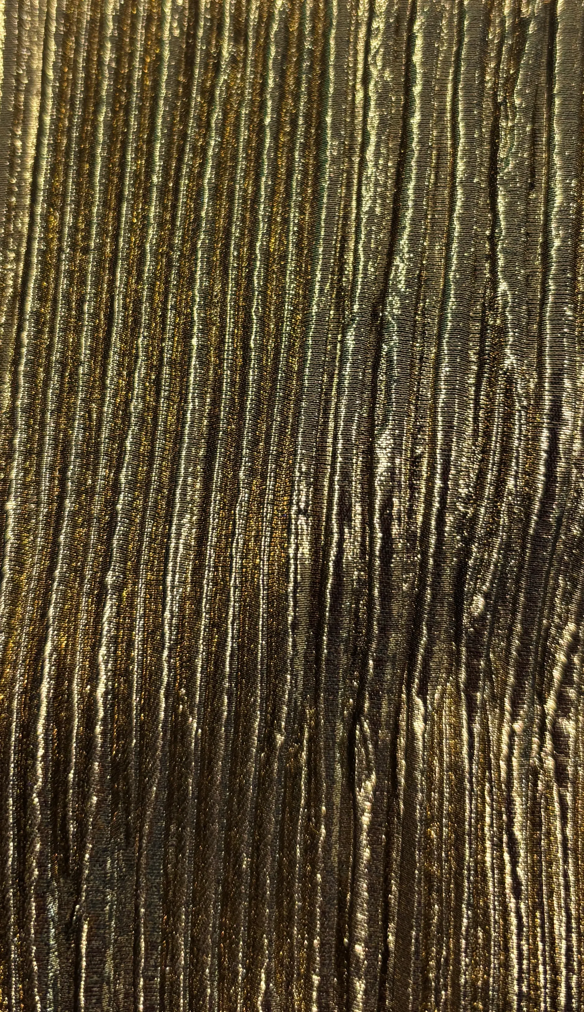 Made in Spain Pleated Polyester Metallic Jersey in Gold