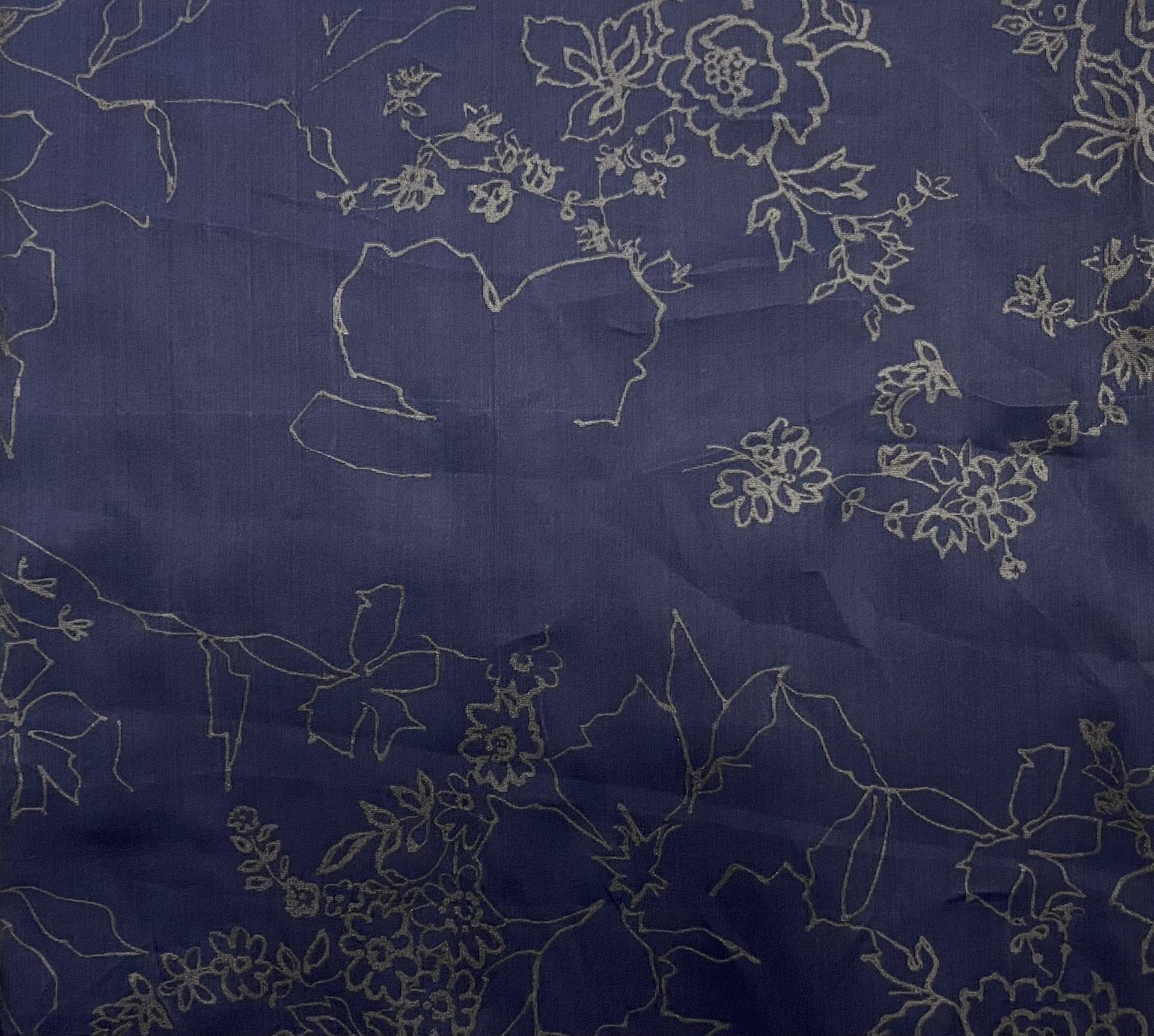 Made in Italy Silk Satin Organza With Heat Pressed Floral Patterns Fabric in Warehouse