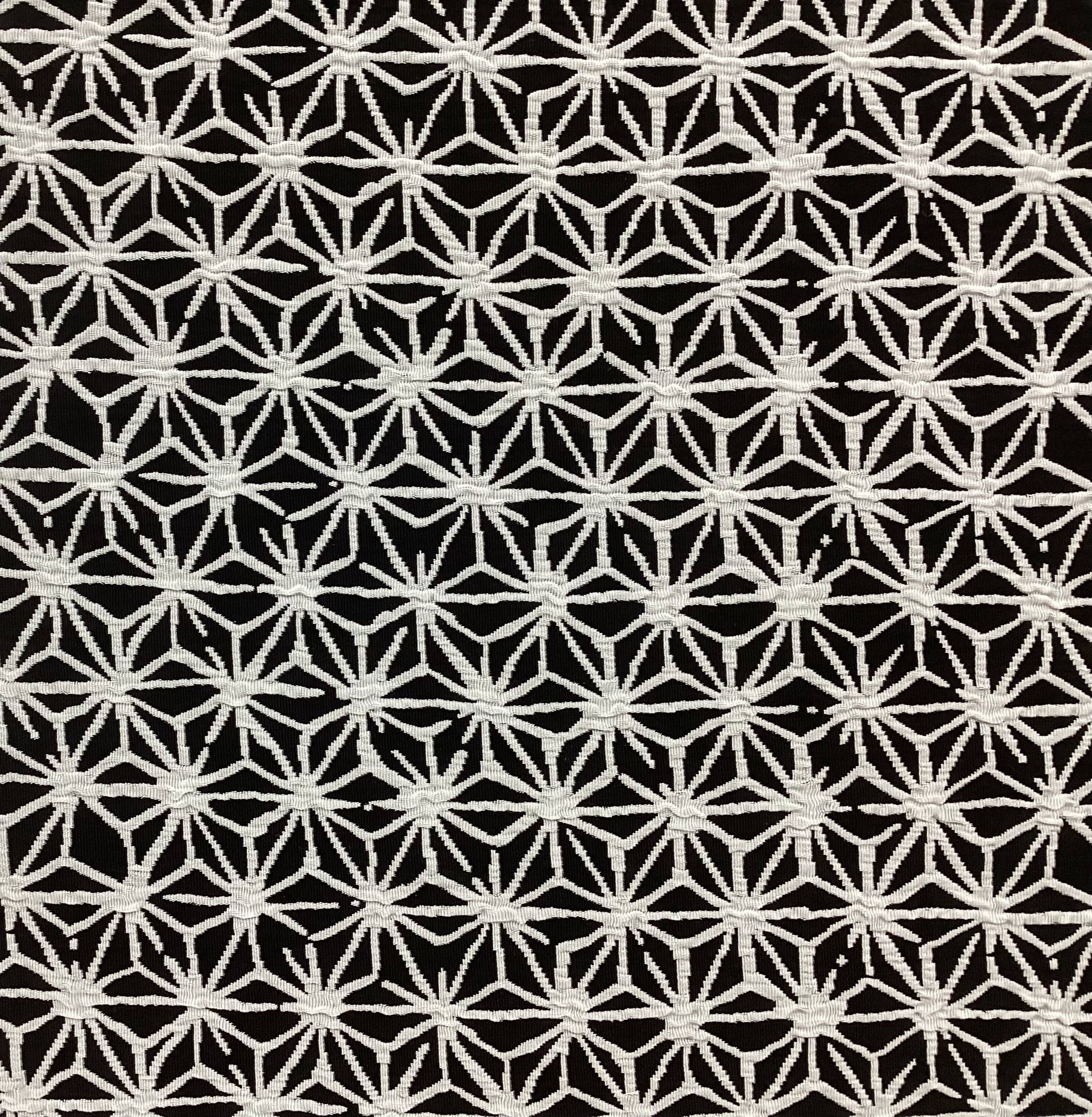 Acetate & Nylon Double-face Crepe Jacquard In Black & White