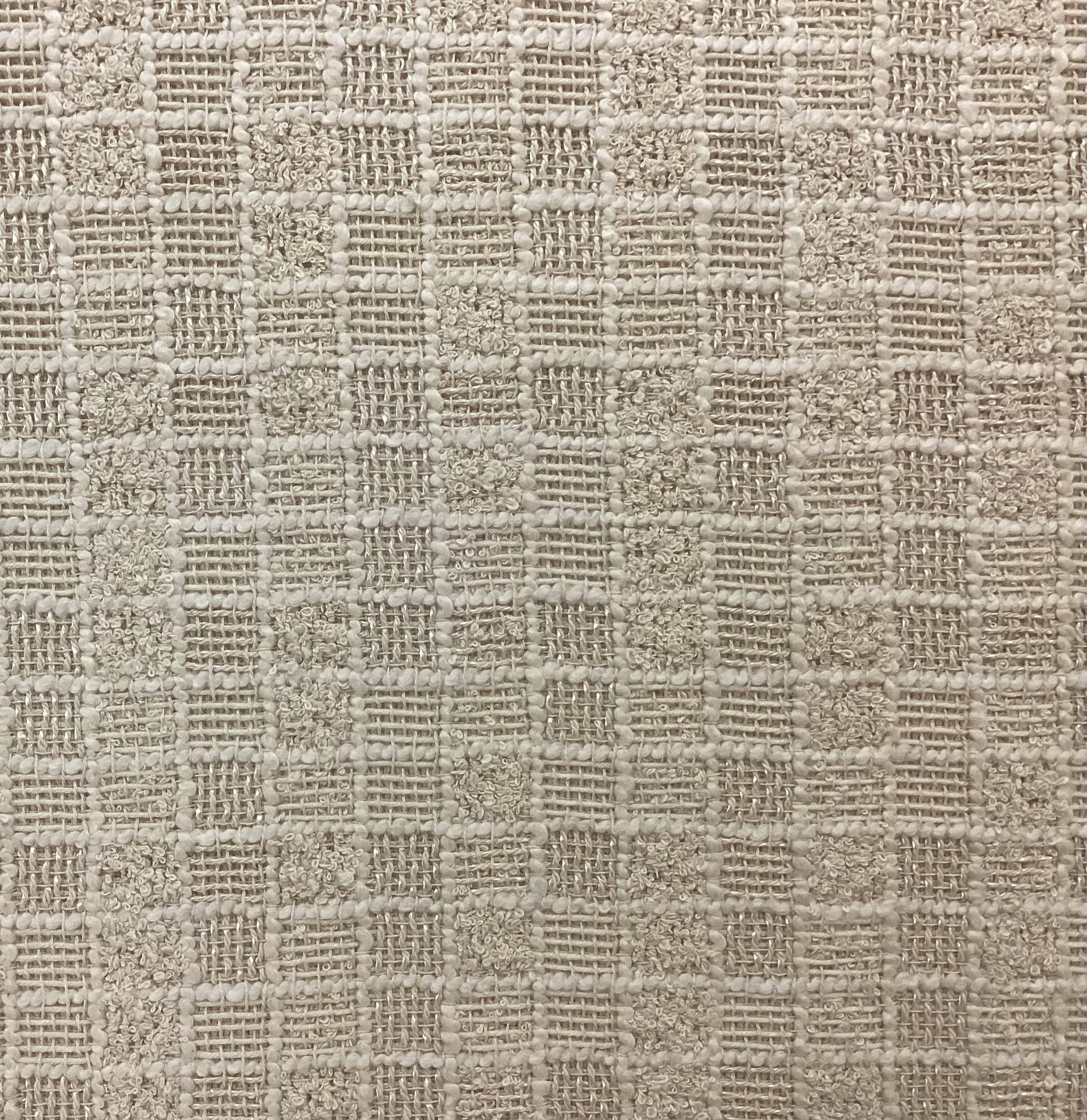 Cotton & Nylon Checkerboard Tweed In Chickpea