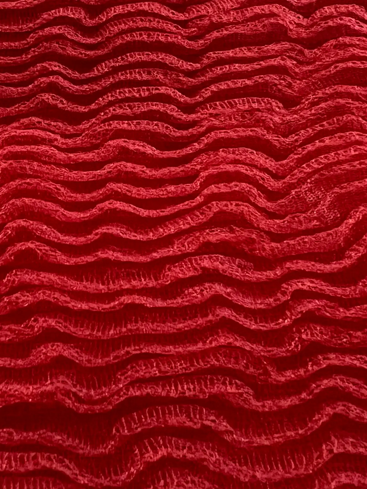 Micro Ruffle of Nylon Tulle in Red