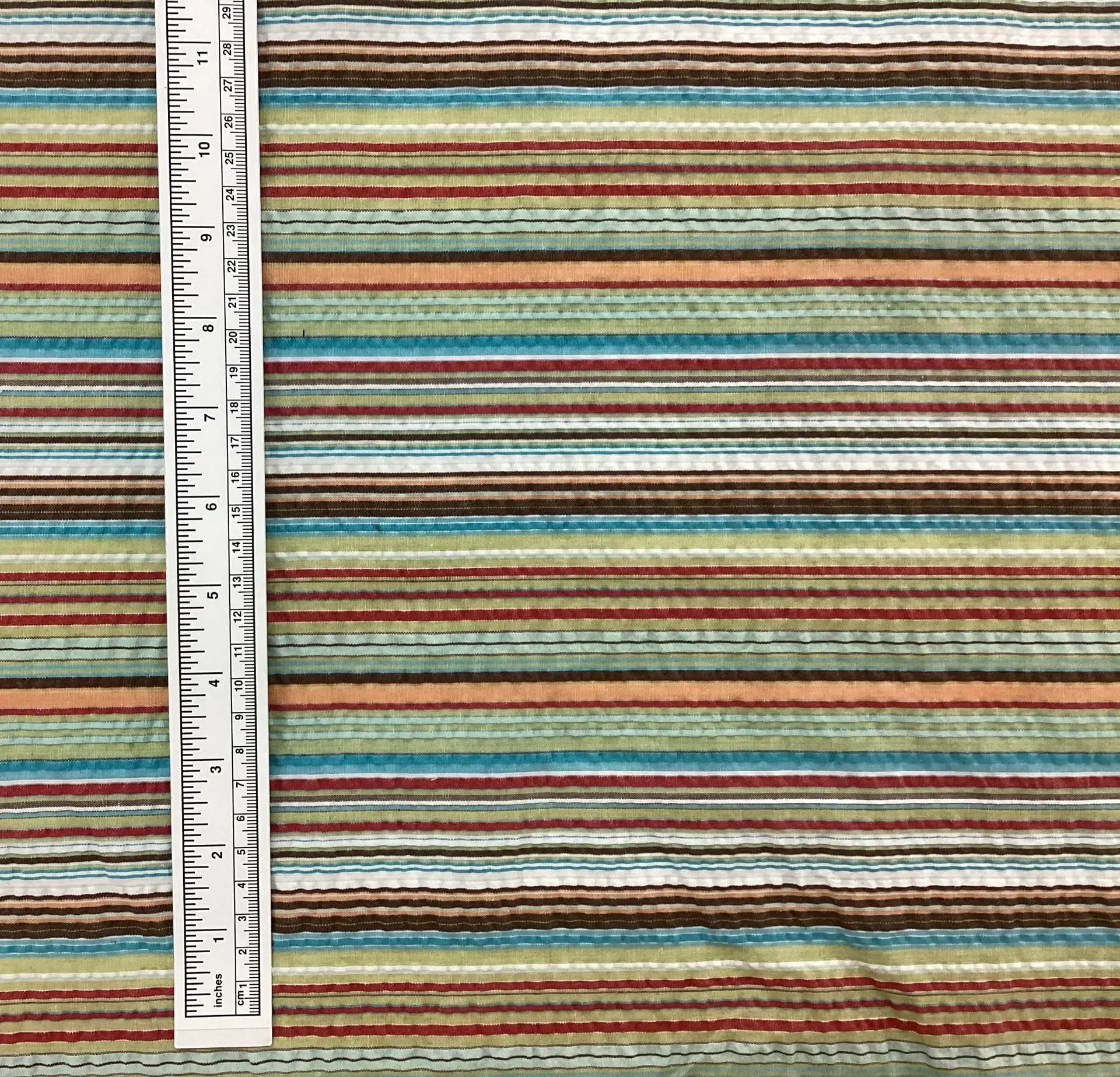 Cotton & Polyester Seersucker Stripe In Multi Colours