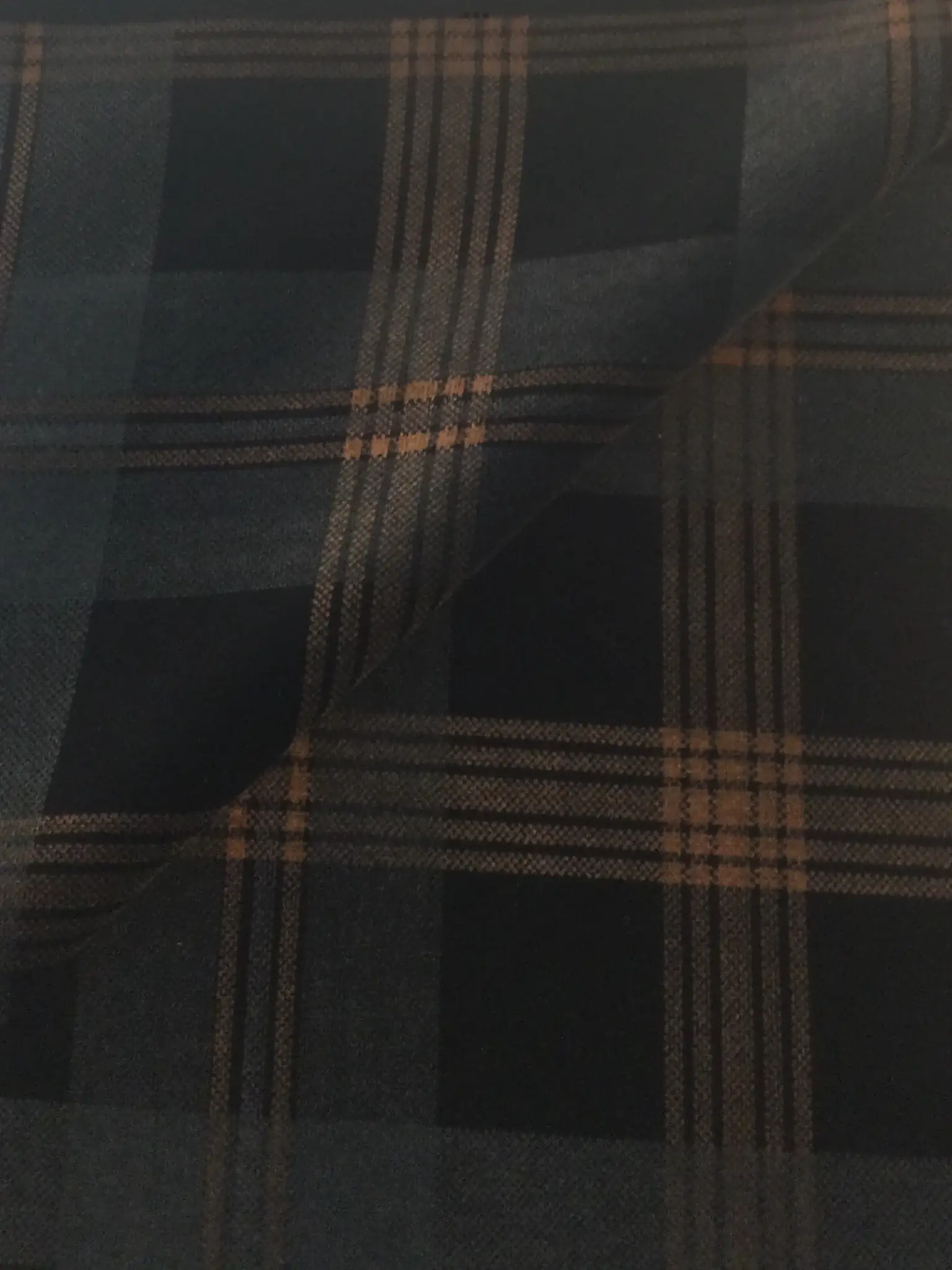 Made in Italy Cotton Velvet in Black Tartan