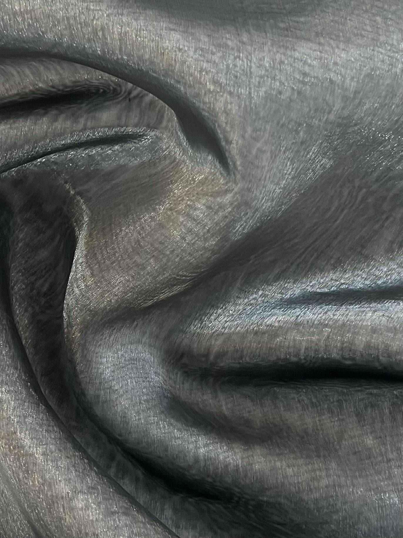 Polyester Extra Fine Iridescent Organza in Black/Silver