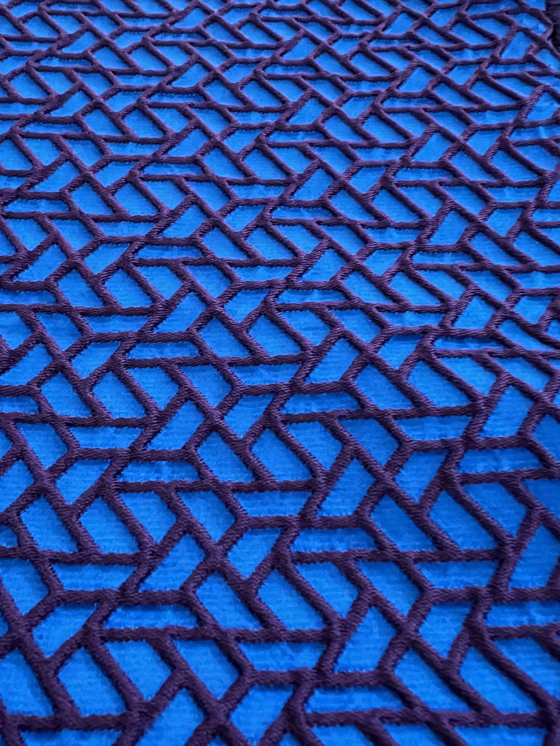 Bicolor Cloqué in Wine + Royal Blue