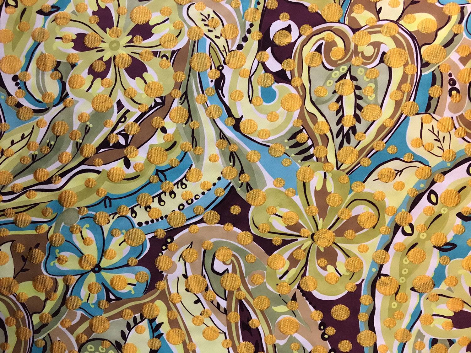 Printed Metallic Brocade0