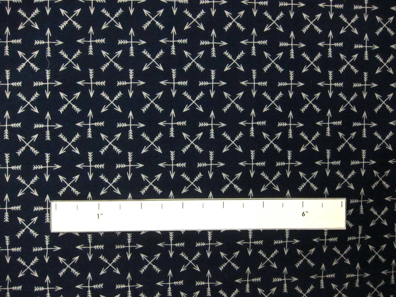 Navy Cotton Broadcloth Print with Crossed Arrows2