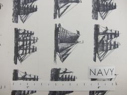 Printed Silk Chiffon (in Navy)0