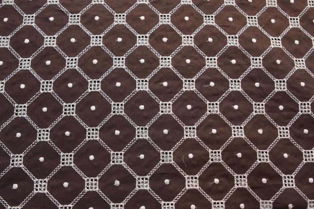 Cotton Eyelet in Brown1