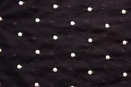 Cotton Embroidered Dots Pale Pink on Black0