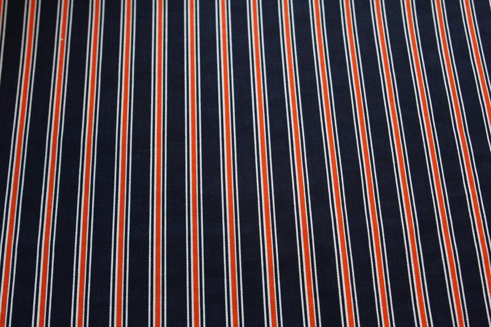 Cotton Canvas Orange Navy Stripe0