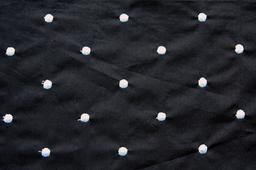 Cotton Embroidered Dots Baby Blue on Black0