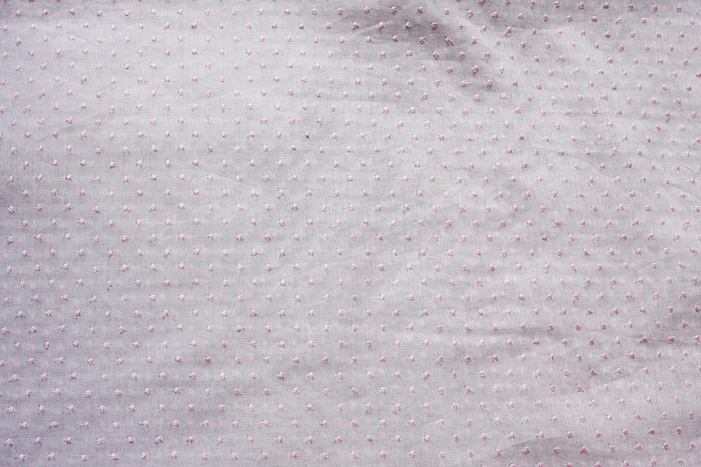 Cotton Voile Embroidery (Pink Dots)1