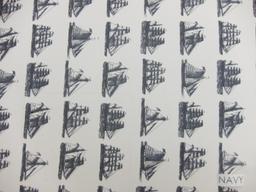 Printed Silk Chiffon (in Navy)1