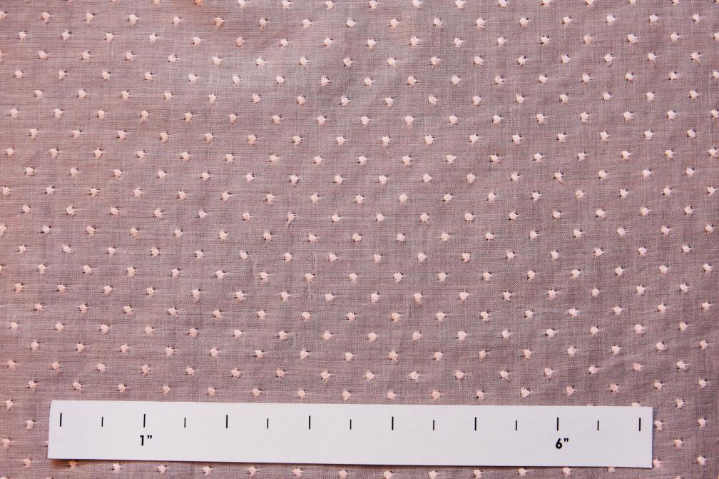 Cotton Embroidered Dots in Pink1