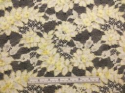 Double scallop ecru floral French Re-embroidered Lace