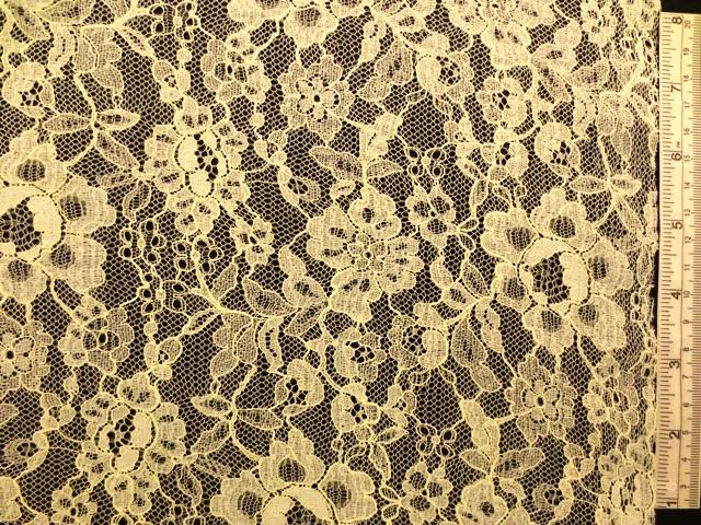 Ecru floral stretch French Chantilly Lace