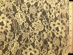 Ecru floral stretch French Chantilly Lace