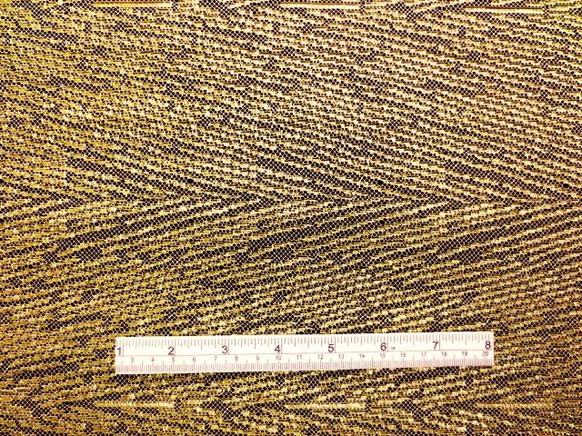 Single scallop gold metallic French Chantilly Lace